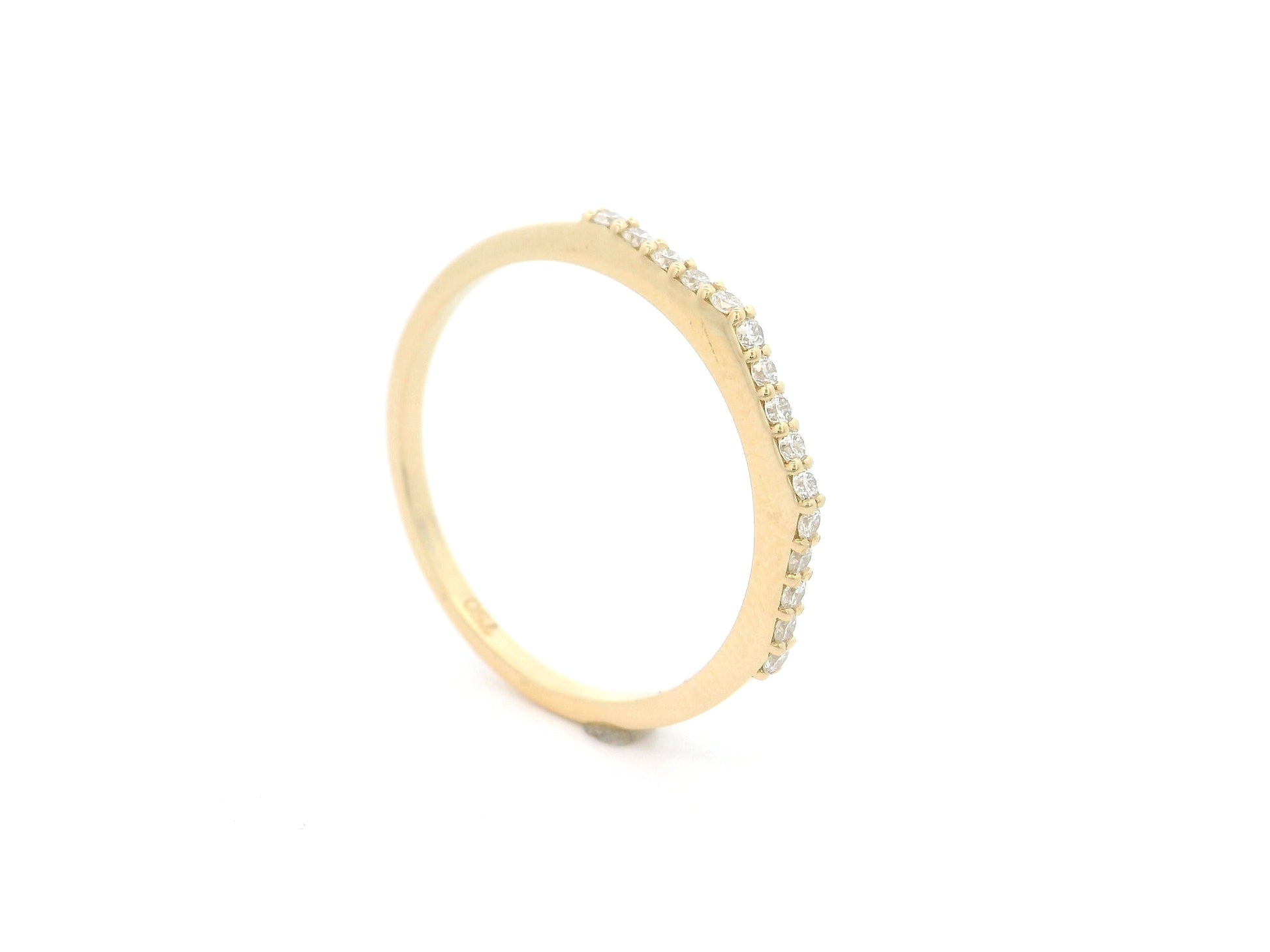 Diamond stackable band ring in 18K yellow gold by Emirates Diamonds
