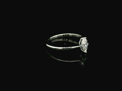 Marquise Diamond Solitaire Ring in 18K White Gold