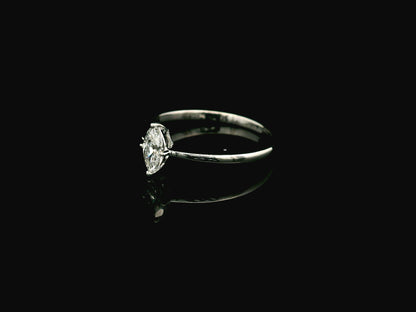 Marquise Diamond Solitaire Ring in 18K White Gold