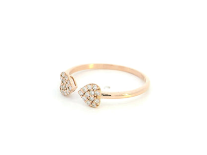 Diamond open heart ring in 18K rose gold by Emirates Diamonds