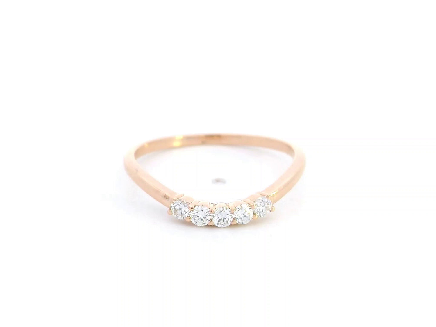 Diamond contour band ring in 18K rose gold by Emirates Diamonds