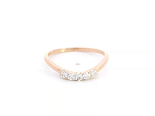 Diamond contour band ring in 18K rose gold by Emirates Diamonds