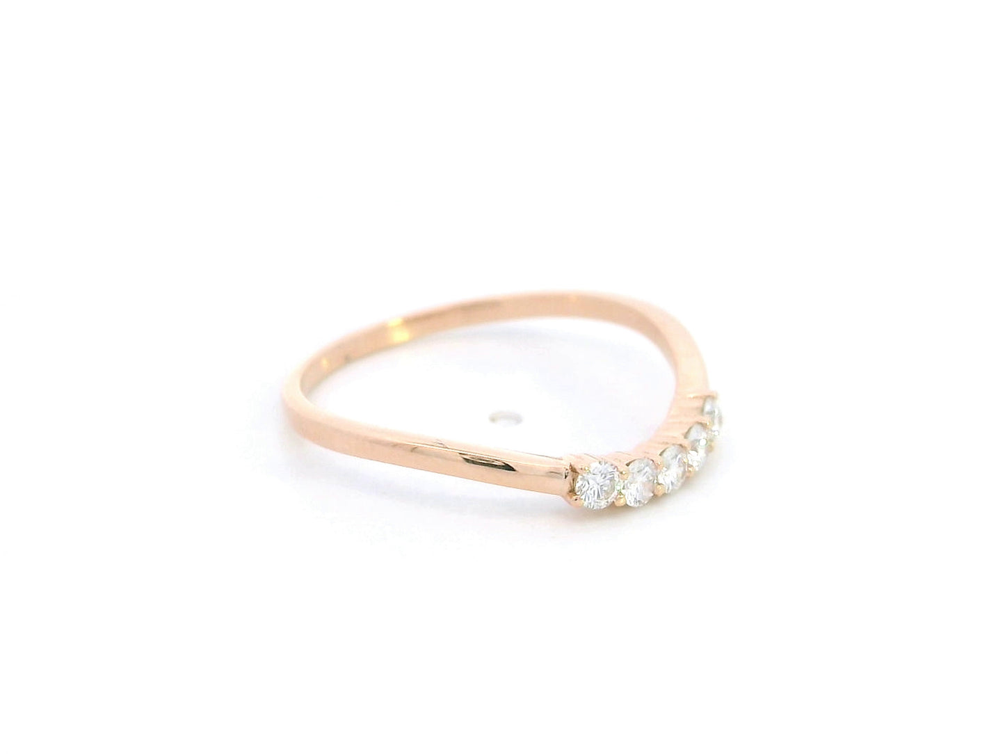 Diamond contour band ring in 18K rose gold by Emirates Diamonds