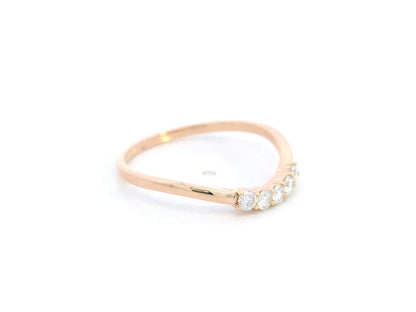 Diamond contour band ring in 18K rose gold by Emirates Diamonds