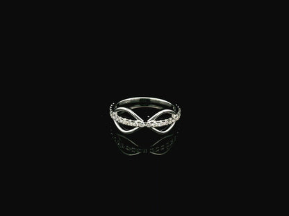 18K white gold diamond infinity ring with 0.40 carat natural diamonds