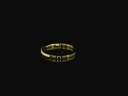 Diamond half eternity wedding band in 18K yellow gold with 0.14 carat natural diamonds