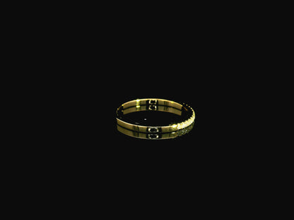 Diamond half eternity wedding band in 18K yellow gold with 0.14 carat natural diamonds