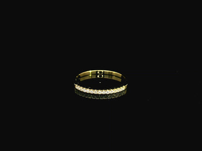 Diamond half eternity wedding band in 18K yellow gold with 0.14 carat natural diamonds