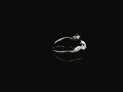 Marquise diamond contour wedding band in 18K white gold designed as a curved ring enhancer with 0.44 carat diamonds.