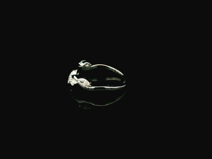 Marquise diamond contour wedding band in 18K white gold designed as a curved ring enhancer with 0.44 carat diamonds.