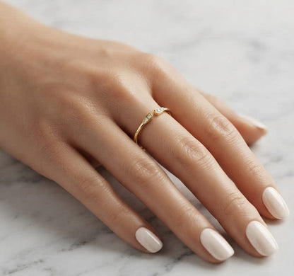 Open Diamond Ring in 18K Yellow Gold