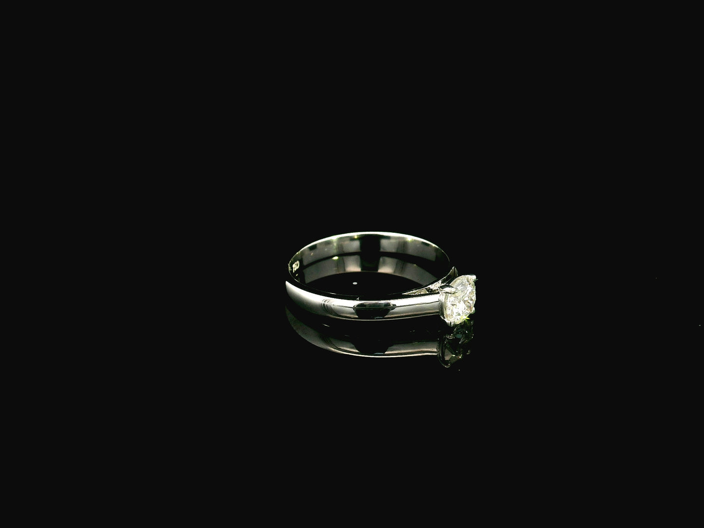 Round Diamond Solitaire Ring in 18K White Gold | 0.50 Carat GIA Certified Diamond