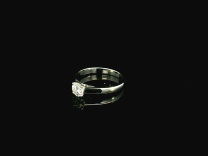 Round Diamond Solitaire Ring in 18K White Gold | 0.50 Carat GIA Certified Diamond