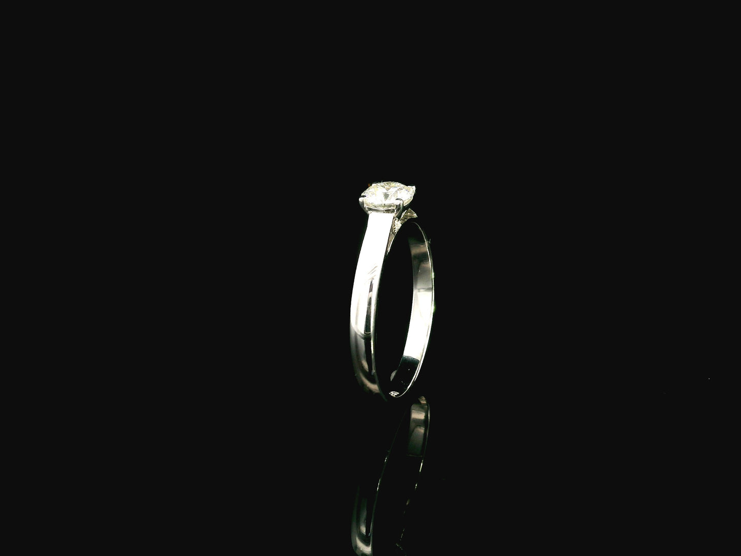 Round Diamond Solitaire Ring in 18K White Gold | 0.50 Carat GIA Certified Diamond