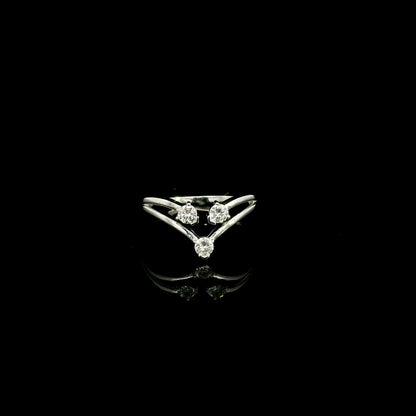 Diamond Ring | Three Stone Diamond Ring | 18K White Gold Fashion Ring