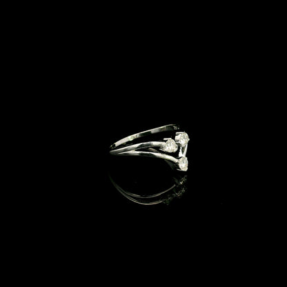 Diamond Ring | Three Stone Diamond Ring | 18K White Gold Fashion Ring