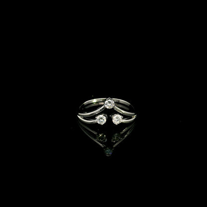 Diamond Ring | Three Stone Diamond Ring | 18K White Gold Fashion Ring