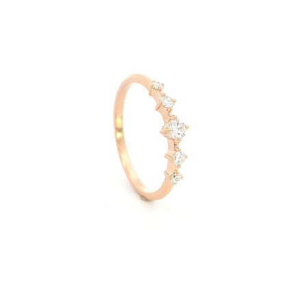 Diamond Stack Ring in 18K Rose Gold