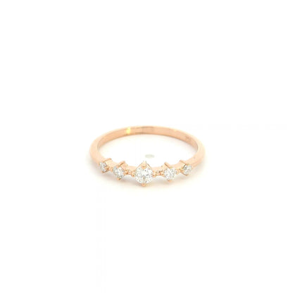 Diamond Stack Ring in 18K Rose Gold