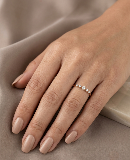 Diamond Stack Ring in 18K Rose Gold