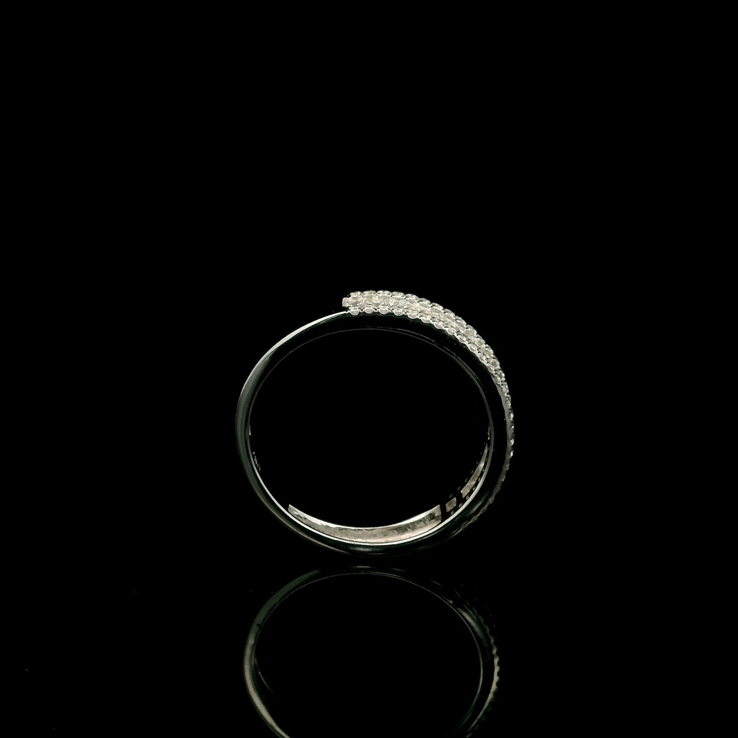 18K white gold princess cut and round diamond wedding band with 0.56 carat natural diamonds