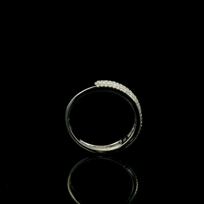 18K white gold princess cut and round diamond wedding band with 0.56 carat natural diamonds