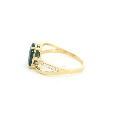Blue Sapphire Engagement Ring in 18K Yellow Gold