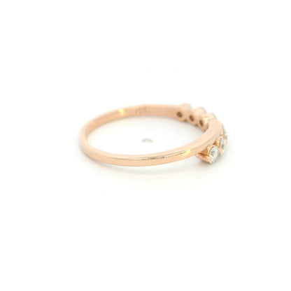 18K rose gold diamond bypass ring with 0.42 carat round diamonds and polished gold crossover design