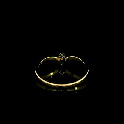 Chevron diamond ring in 18K yellow gold with 0.05 carat round natural diamond