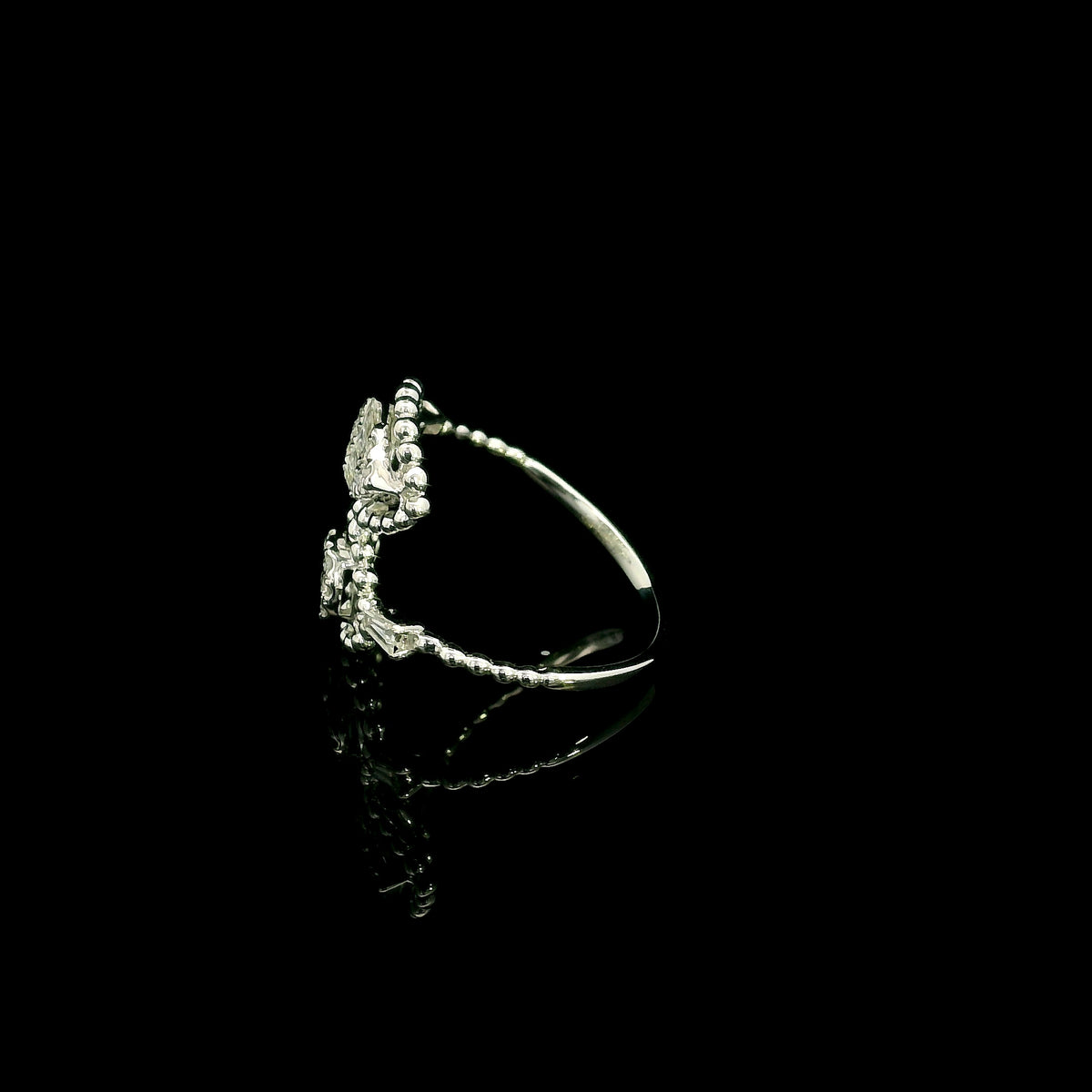 Diamond Open Bypass Ring in 18K White Gold