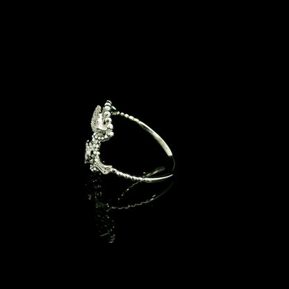 Diamond Open Bypass Ring in 18K White Gold