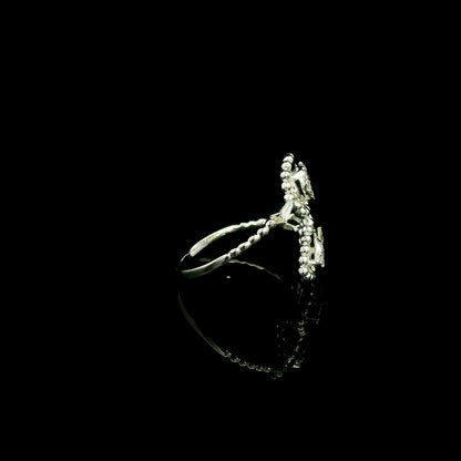 Diamond Open Bypass Ring in 18K White Gold