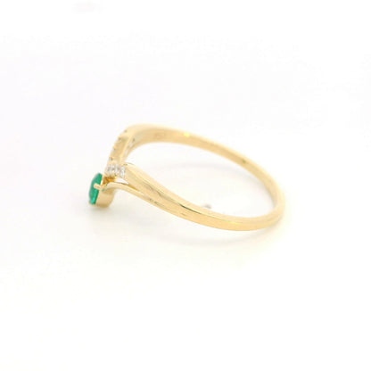Emerald and Diamond Ring in 18K Yellow Gold