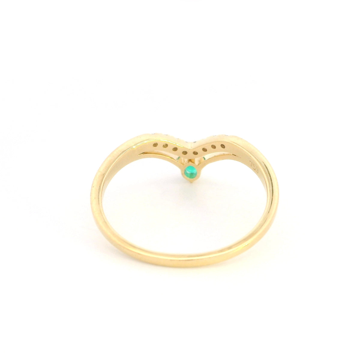 Emerald and Diamond Ring in 18K Yellow Gold