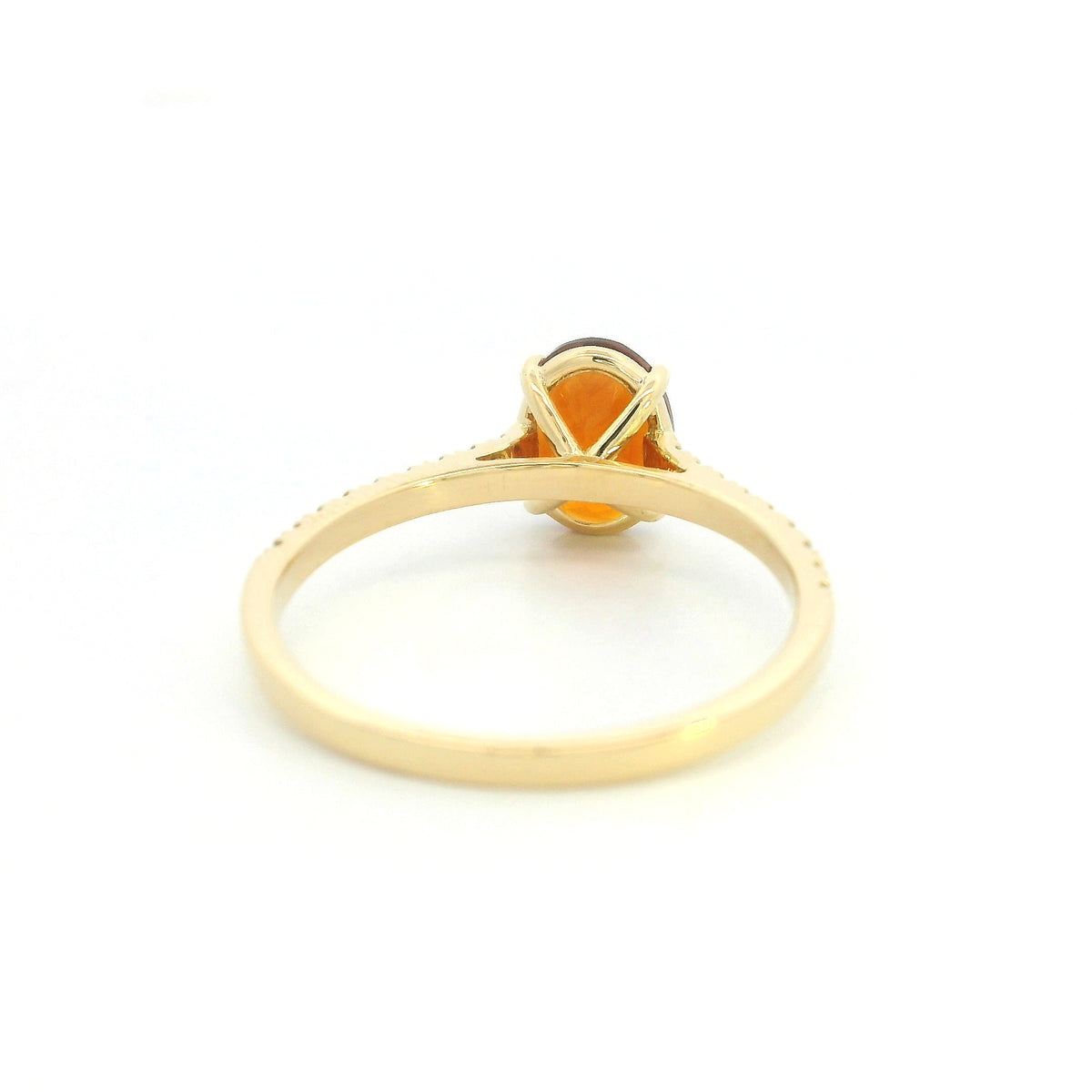 Oval Citrine and Diamond Ring in 18K Yellow Gold