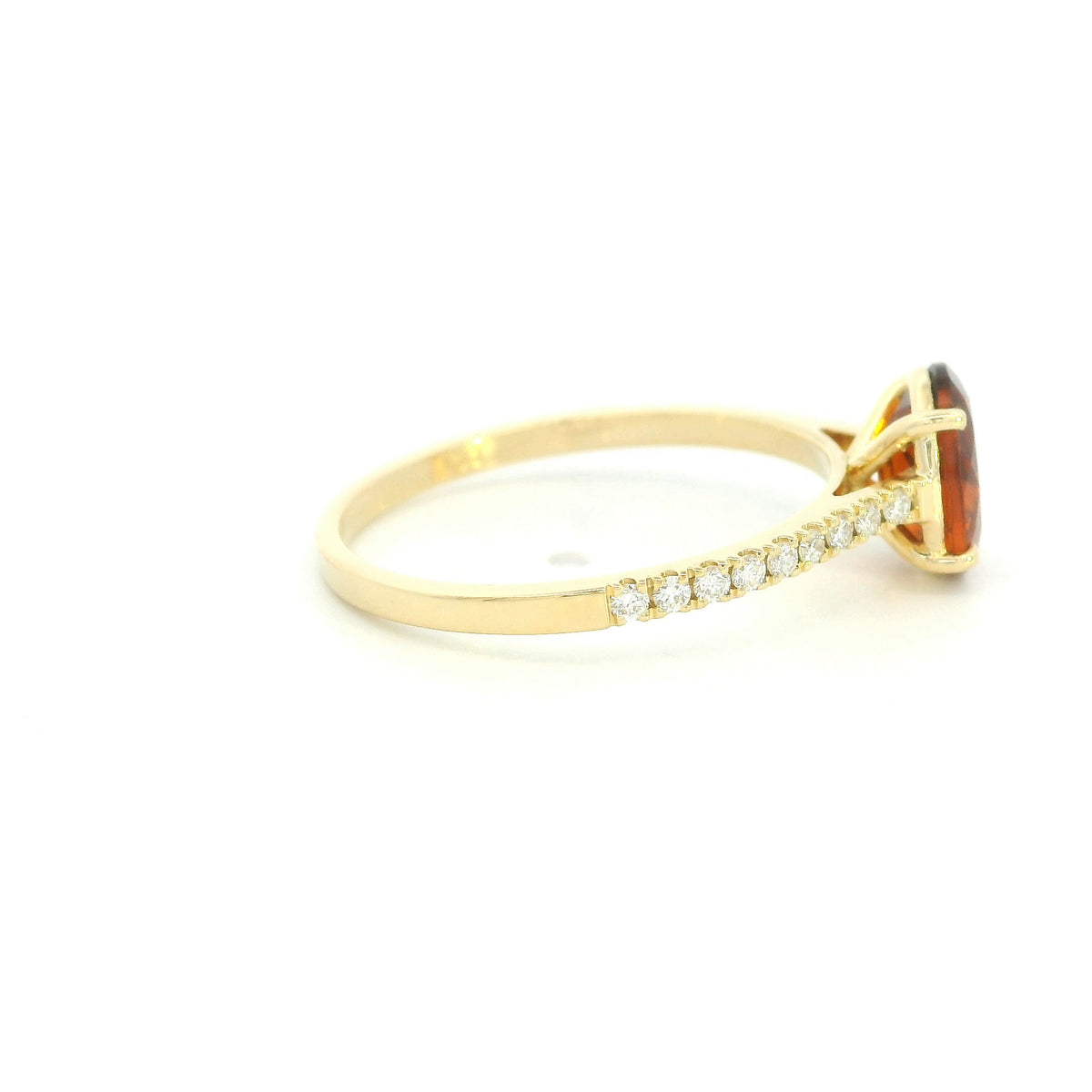 Oval Citrine and Diamond Ring in 18K Yellow Gold