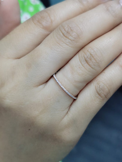 This Half Eternity Ring In 18k Rose Gold Is The Perfect Petite Accessory For Everyday Wear. Whether As A Gift Or For Stacking With An Existing Favorite, This Fine Rose Gold Ring Is The Perfect Complement To Any Engagement Ring. Make A Lasting Statement With Classic Sophistication!