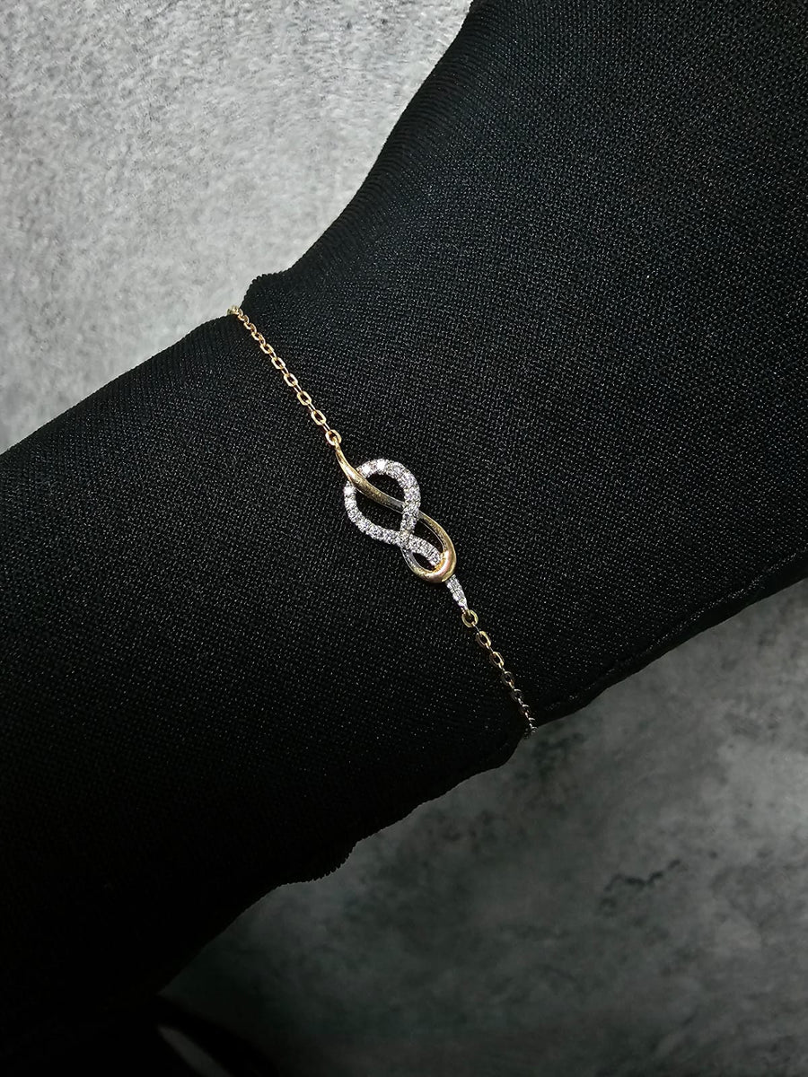 Diamond Chain Bracelet In 18k Rose Gold.