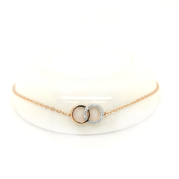Interlinked Circle Design Diamond Bracelet In 18k Rose Gold.