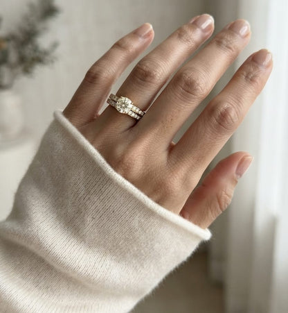 1.50 Carat Diamond Bridal Set with Wedding Band in 18K Yellow Gold