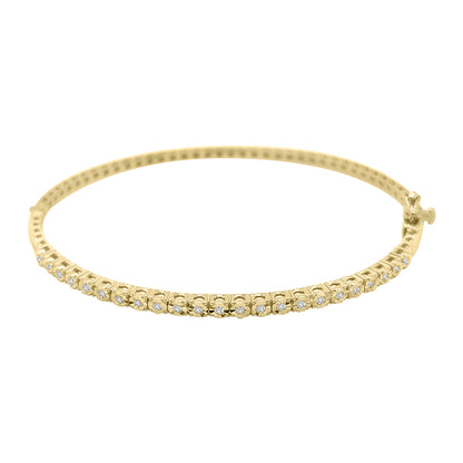 Diamond Bangle Crafted in 18K Yellow Gold.