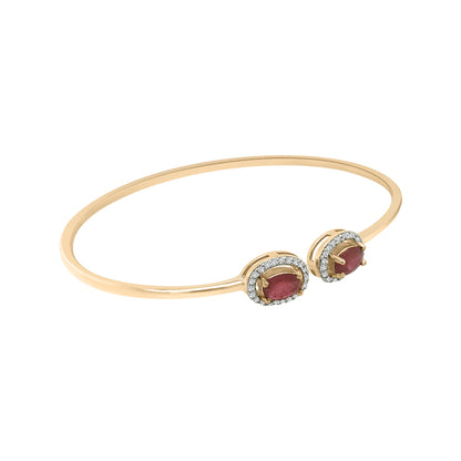 Diamond And Ruby Bangle In 18k Rose Gold