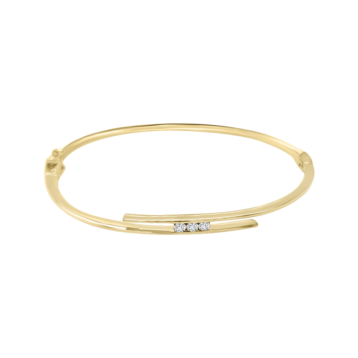 Diamond Bangle In 18k Yellow Gold.