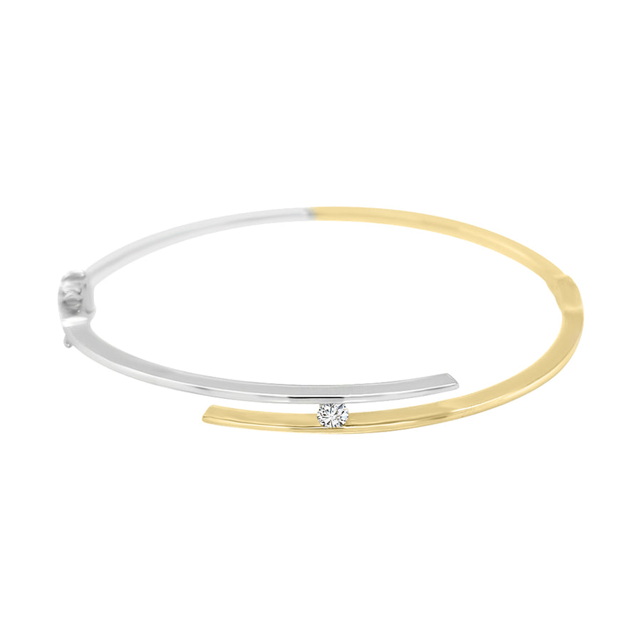 Diamond Bangle Crafted In 18k Two Tone Gold.
