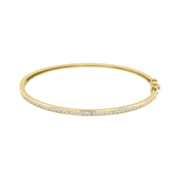 Channel Set Diamond BangIe Bracelet 18k Yellow Gold.