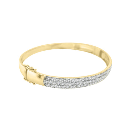 Diamond Bangle Bracelet In 18k Yellow Gold.