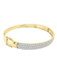 Diamond Bangle Bracelet In 18k Yellow Gold.