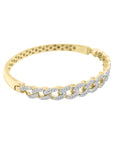 Cuban Link Chain Bangle Bracelet In 18 Yellow Gold.