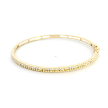 18k Gold Diamond Bangle Bracelet - 0.56 Carat Sparkling Elegance