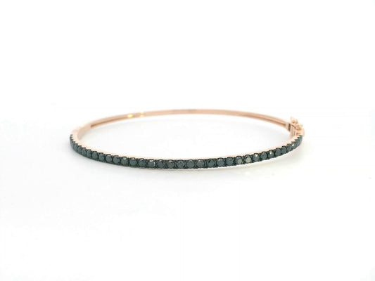 18K rose gold bangle set with 1.56ct round black diamonds – modern luxury bracelet